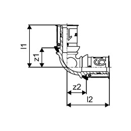 Uponor S-Press PLUS отвод латунный 25-25