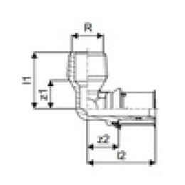 Uponor S-Press PLUS угольник с наружной резьбой 20-R1/2"