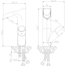 Смеситель Rossinka Z Z35-30B для раковины с подсветкой