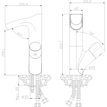 Смеситель Rossinka Z Z35-30B для раковины с подсветкой