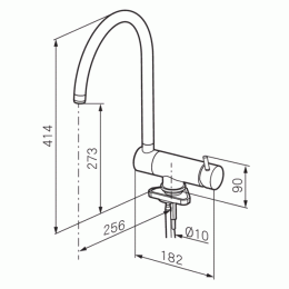 Смеситель для кухни со складывающимся поворотным изливом