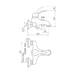 Смеситель для ванной RAV Slezák L054.5