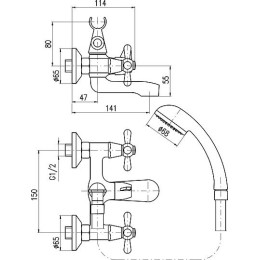 RAV Slezák МОРАВА Смеситель для ванной MK154.5/1
