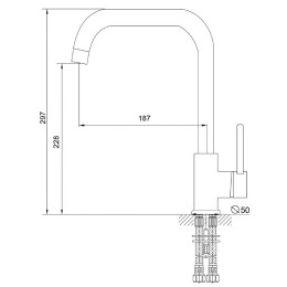 Смеситель для кухни MELODIA Ostessa высокий излив MDV35115