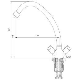 Смеситель для кухни MELODIA Fiore ёлочка с гайкой керамика MDV40605