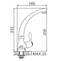 Смеситель для кухни моно LEDEME L4196