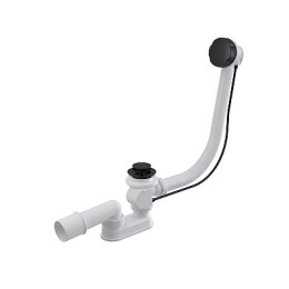 сифон д/ванны полуавтомат комплект, черный-мат A55BLACK-80 Alcadrain