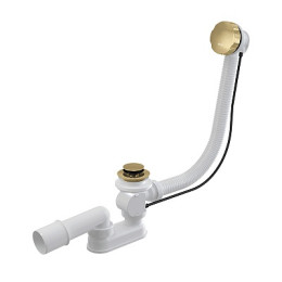 сифон д/ванны полуавтомат мет.комплект, золото-глянец, A55K-G-P Alcadrain