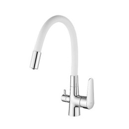 смеситель кухня Coral с гибким изливом и фильтром для питьевой воды, белый, CL 03 W ESKO