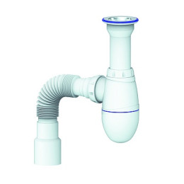 сифон д/мойки 1.1/2"х40 с литым выпуском и гибким отводом 40х40/50 Unicorn В120