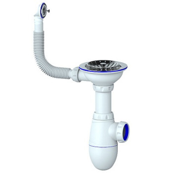 сифон д/мойки 3.1/2"х40 с выпуском и круглым переливом без отвода Unicorn B411