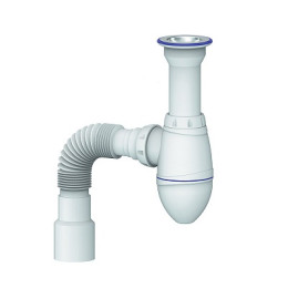 сифон д/умывальника 1.1/2"х40 с литым выпуском и гибким отводом 40х40/50 Unicorn А120