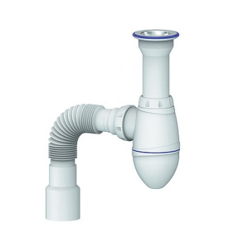 сифон д/умывальника 1.1/2"х40 с литым выпуском и гибким отводом 40х40/50 Unicorn А120