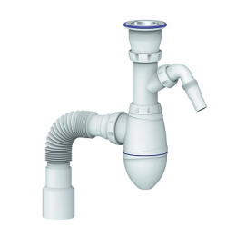 сифон д/умывальника 1.1/2"х40 с прикруч.выпуском, отв.д/быт.тех., гиб. отвод 40х40/50 Unicorn A320V