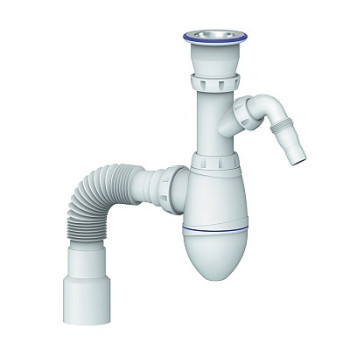 сифон д/умывальника 1.1/2"х40 с прикруч.выпуском, отв.д/быт.тех., гиб. отвод 40х40/50 Unicorn A320V