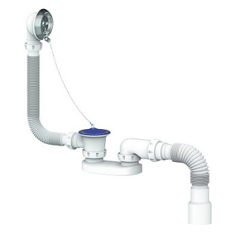 сифон д/ванны и глубокого поддона с переливом и гибким отводом 40х40/50 Unicorn S12