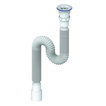 сифон д/мойки гофрированный 1.1/2"х40 с пласт.чашкой, прикруч. выпуском 1200мм Unicorn D230P