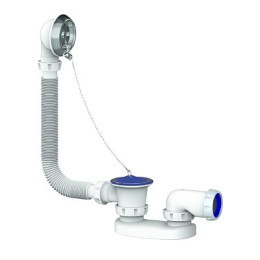 сифон д/ванны и глубок поддона с перелив. винт 6х40 чашка н/с, цепочка, без отв 40х40/50 Unicorn S15