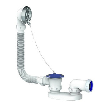 сифон д/ванны и глубок поддона с перелив. винт 6х40 чашка н/с, цепочка, без отв 40х40/50 Unicorn S15