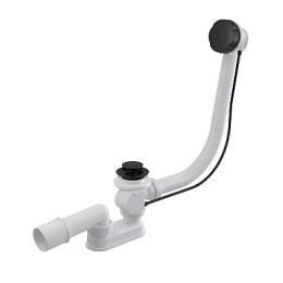 сифон д/ванны полуавтомат комплект, черный-мат A55BLACK-100 Alcadrain