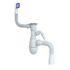 сифон д/мойки 1.1/2"х40 с выпуском, прямоуг. переливом и гибким отводом 40х40/50 Unicorn B442V