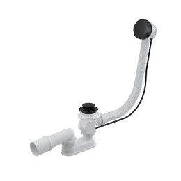 сифон д/ванны полуавтомат комплект, черный-мат A55BLACK-120 Alcadrain