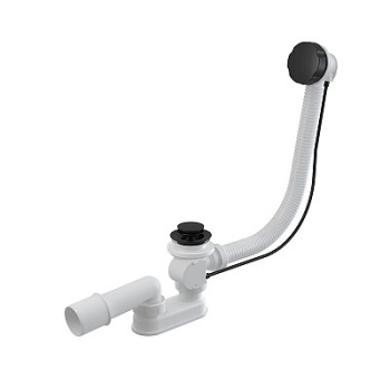 сифон д/ванны полуавтомат комплект, черный-мат A55BLACK-120 Alcadrain