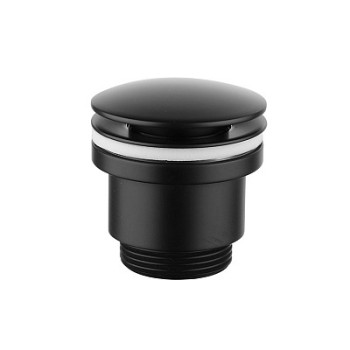 донный клапан click-clack с большой кнопкой, черный LM8500BL LEMARK