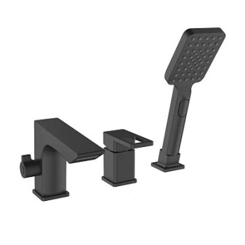 смеситель ванна Vela на 3 отверстия, черный, PB 355B ESKO