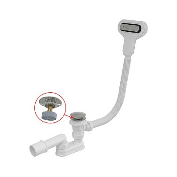 сифон д/ванны автомат Click Clack с плоским переливом, хром A516CKM Alcadrain