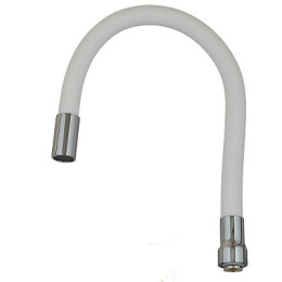 излив гибкий LUXE белый 49см MELODIA MKP20916