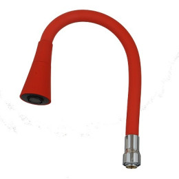 излив гибкий LUXE с лейкой "колокольчик" красный 49см MELODIA MKP20919