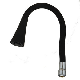 излив гибкий LUXE с лейкой "колокольчик" черный 49см MELODIA MKP20920