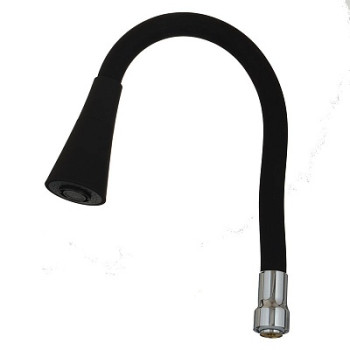 излив гибкий LUXE с лейкой "колокольчик" черный 49см MELODIA MKP20920