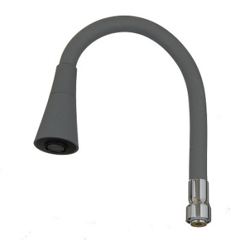 излив гибкий LUXE с лейкой "колокольчик" серый 49см MELODIA MKP20922