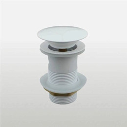 донный клапан с опцией смарт-клик большая кнопка c переливом белый TeRma 10096