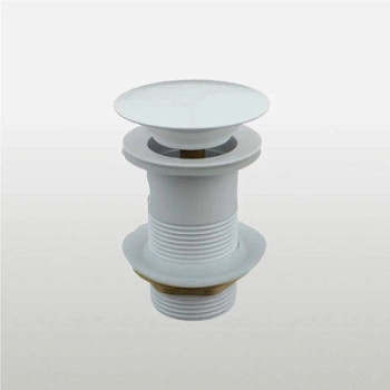 донный клапан с опцией смарт-клик большая кнопка c переливом белый TeRma 10096