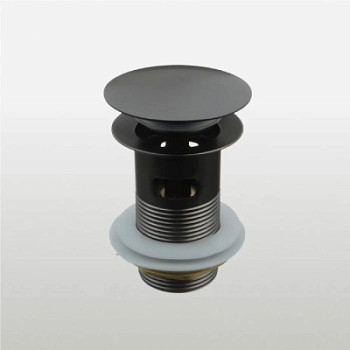 донный клапан с опцией смарт-клик большая кнопка c переливом оружейная сталь TeRma 10098