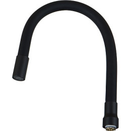 излив гибкий LUXE чёрный с чёрной гайкой и аэратором 49см MELODIA MKP20925