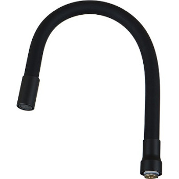 излив гибкий LUXE чёрный с чёрной гайкой и аэратором 49см MELODIA MKP20925