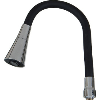 излив гибкий LUXE с лейкой "колокольчик" хром черный 49см MELODIA MKP20926