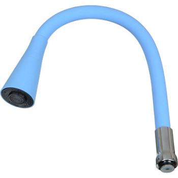 излив гибкий LUXE с лейкой "колокольчик" голубой 49см MELODIA MKP20905