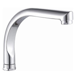 излив для кухонного смесителя R-образный литой с аэратором 22см MELODIA MKP30001P