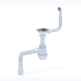 сифон д/мойки АНИ Грот 3.1/2"*40 с круглым гибким переливом, гофра 40х40/50 A0142SA15