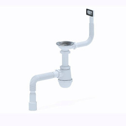 сифон д/мойки АНИ Грот 3.1/2"*40 с гибким переливом, гофра 40х40/50 A0145SA15