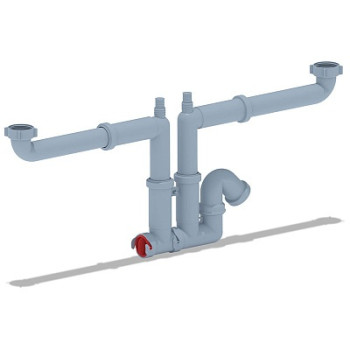 сифон д/мойки АНИ 3.1/2"х40 двойной с отв. д/стир.машины, без выпуска F3520