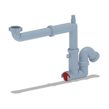 сифон д/умывальника АНИ 1.1/2"х40 смещенный, отв. д/стир.машины, без выпуска F5320