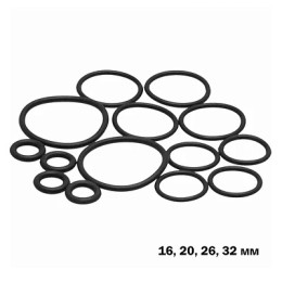 набор колец д/обжимных фитингов EPDM 16мм (4шт), 20мм (4шт), 26мм (4шт), 32мм (2шт) TeRma 10167