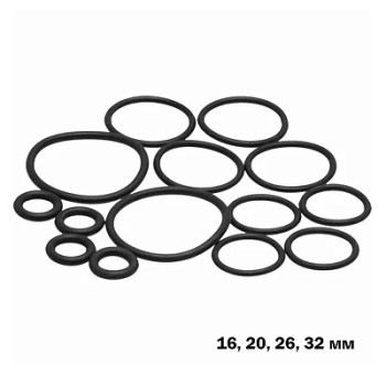 набор колец д/обжимных фитингов EPDM 16мм (4шт), 20мм (4шт), 26мм (4шт), 32мм (2шт) TeRma 10167
