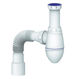 сифон д/умывальника 1.1/4"х32 без выпуска, с гибким отводом 32х32/40 Unicorn M420